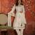 Off white embroidered silk 3-piece suit set