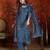 Blue embroidered chanderi silk 3-piece suit set