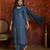 Blue embroidered chanderi silk 3-piece suit set