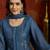 Blue embroidered chanderi silk 3-piece suit set