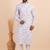 Men croset work embroidery with digital print kurta set