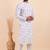 Men croset work embroidery with digital print kurta set
