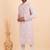 Men croset work embroidery with digital print kurta set