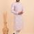 Men croset work embroidery with digital print kurta set