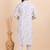 Men croset work embroidery with digital print kurta set
