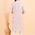 Men croset work embroidery with digital print kurta set