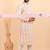 Men croset work embroidery with digital print kurta set