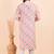 Men croset work embroidery with digital print kurta set