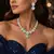 Pearl Floral CZ Bridal Necklace Earrings Set, Silver Wedding Jewelry