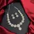 Pearl Floral CZ Bridal Necklace Earrings Set, Silver Wedding Jewelry