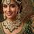 green necklace set with earrings & damni  kundan & agate stone  gold plated