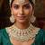 white necklace set with earrings & damni  kundan & agate stone  gold plated