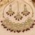 maroon necklace set with earrings & tikka  kundan & agate stone  gold plated
