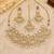 white necklace set with earrings & tikka  kundan & agate stone  gold plated
