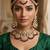 maroon necklace set with earrings & damni  kundan & agate stone  gold plated