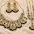 green necklace set with earrings & damni  kundan & agate stone  gold plated