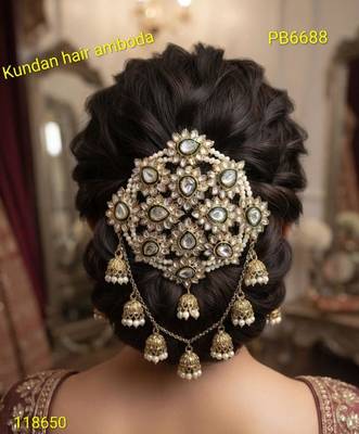 kundan ambada juda pin bun cage & hair brooch 1