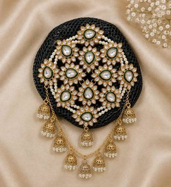 kundan ambada juda pin bun cage & hair brooch 2