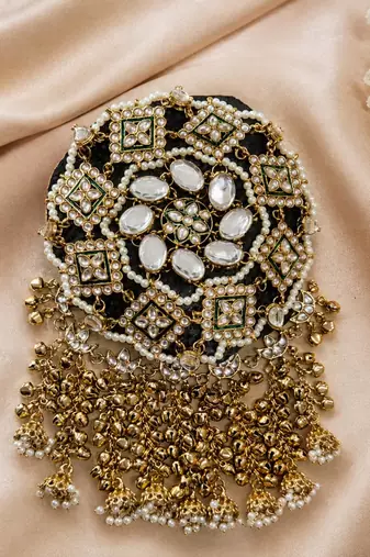 kundan ambada juda pin bun cage & hair brooch
