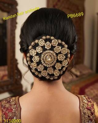 kundan ambada juda pin bun cage & hair brooch 1