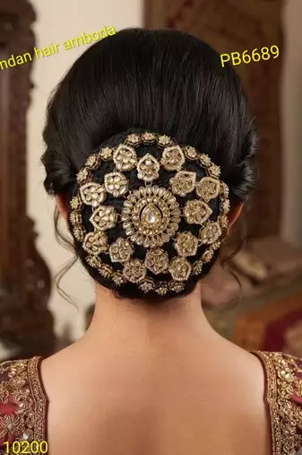 kundan ambada juda pin bun cage & hair brooch