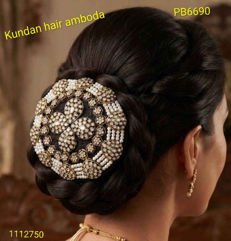kundan ambada juda pin bun cage & hair brooch