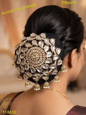 kundan ambada juda pin bun cage & hair brooch 1