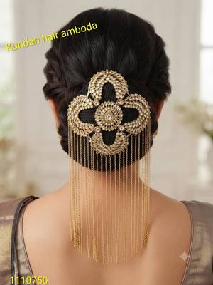 kundan ambada juda pin bun cage & hair brooch 1