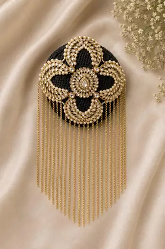 kundan ambada juda pin bun cage & hair brooch