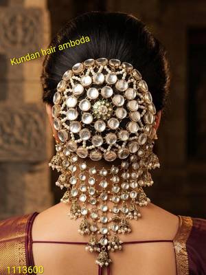 kundan ambada juda pin bun cage & hair brooch 1