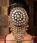 kundan ambada juda pin bun cage & hair brooch