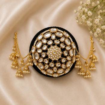 kundan ambada juda pin bun cage & hair brooch 2
