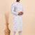 Men croset work embroidery with digital print kurta set