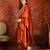Rust embroidered silk blend 3-piece suit set