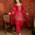 Fuchsia pink embroidered silk blend 3-piece suit set