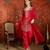 Fuchsia pink embroidered silk blend 3-piece suit set