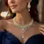 Gold Plated CZ Bridal Necklace Set, Indian Wedding Jewelry, Statement Earrings