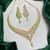 Gold Plated CZ Bridal Necklace Set, Indian Wedding Jewelry, Statement Earrings