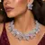 Pink Floral Crystal Necklace Earrings Set, Blush Bridal Jewelry, Luxury Evening Flower Motifs