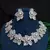 Pink Floral Crystal Necklace Earrings Set, Blush Bridal Jewelry, Luxury Evening Flower Motifs