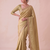 seductive moss-green embroidery work with real bits work banarasi silk blend indian saree with blouse