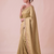 seductive moss-green embroidery work with real bits work banarasi silk blend indian saree with blouse