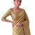 seductive moss-green embroidery work with real bits work banarasi silk blend indian saree with blouse