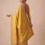 entrancing mustard yellow embroidery work with real bits work banarasi silk blend indian saree with blouse