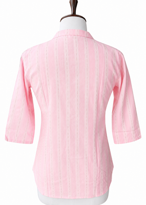 Women’s Shirt Style Tunic Top | Mandarin Collar Button-Down Top with 3/4 Sleeves | Casual Office Wear Long Top for Women 3