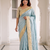 dreamy powder blue c-pallu embroidery work & cutwork arco border kanjivarm silk blend indian saree