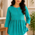 Stripes Peplum Top - Round Neck with 3/4 Sleeves