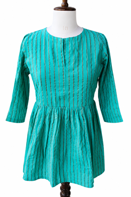 Stripes Peplum Top - Round Neck with 3/4 Sleeves 2