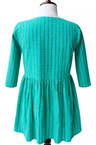 Stripes Peplum Top - Round Neck with 3/4 Sleeves