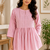 Stripes Peplum Top - Round Neck with 3/4 Sleeves